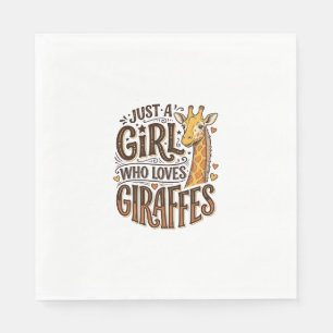 Just a Girl Who Loves Giraffes Vintage T-Shirt Des Napkin