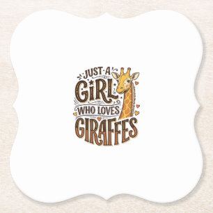 Just a Girl Who Loves Giraffes Vintage T-Shirt Des Paper Coaster