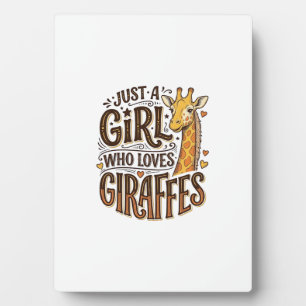 Just a Girl Who Loves Giraffes Vintage T-Shirt Des Plaque