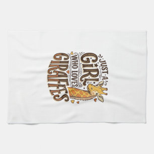Just a Girl Who Loves Giraffes Vintage T-Shirt Des Tea Towel