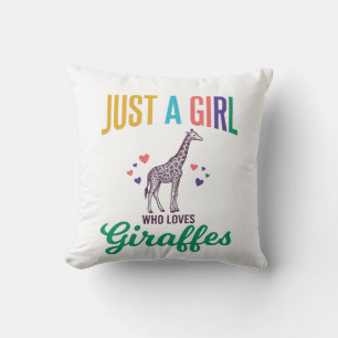 Just a Girl Who Loves Giraffes Vintage Vector Desi Cushion