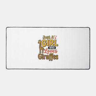 Just A Girl Who Loves Giraffes Vintage Vector Desi Desk Mat