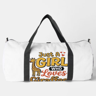 Just A Girl Who Loves Giraffes Vintage Vector Desi Duffle Bag
