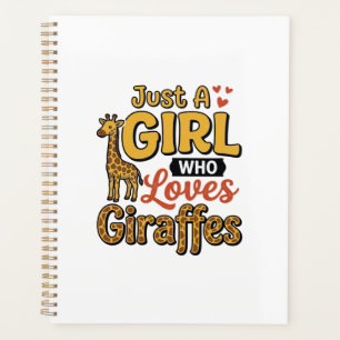 Just A Girl Who Loves Giraffes Vintage Vector Desi Planner