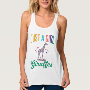 Just a Girl Who Loves Giraffes Vintage Vector Desi Singlet