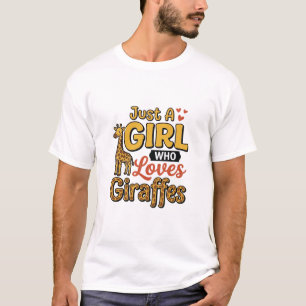 Just A Girl Who Loves Giraffes Vintage Vector Desi T-Shirt