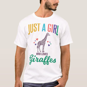 Just a Girl Who Loves Giraffes Vintage Vector Desi T-Shirt