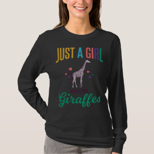 Just a Girl Who Loves Giraffes Vintage Vector Desi T-Shirt