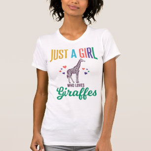 Just a Girl Who Loves Giraffes Vintage Vector Desi T-Shirt