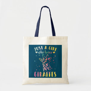 Just a Girl Who Loves Giraffes Watercolor Giraffe Tote Bag