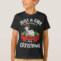 Just A Girl Who Loves Goats And Christmas Santa Ha