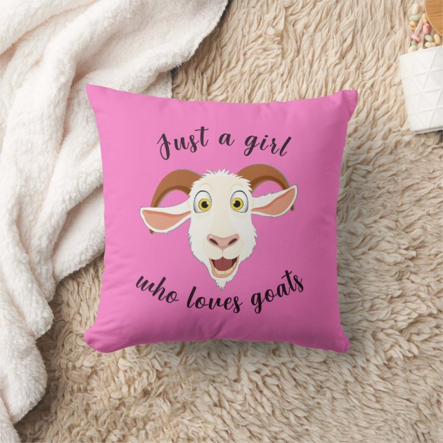 Just A Girl Who Loves Goats Cute Cartoon Cushion (Blanket)