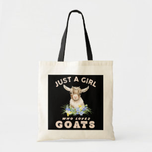 Just a girl who loves goats cute watercolor goat tote bag
