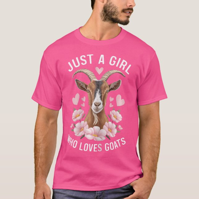 Just A Girl Who Loves Goats Farm Animal Lover T-Shirt (Front)