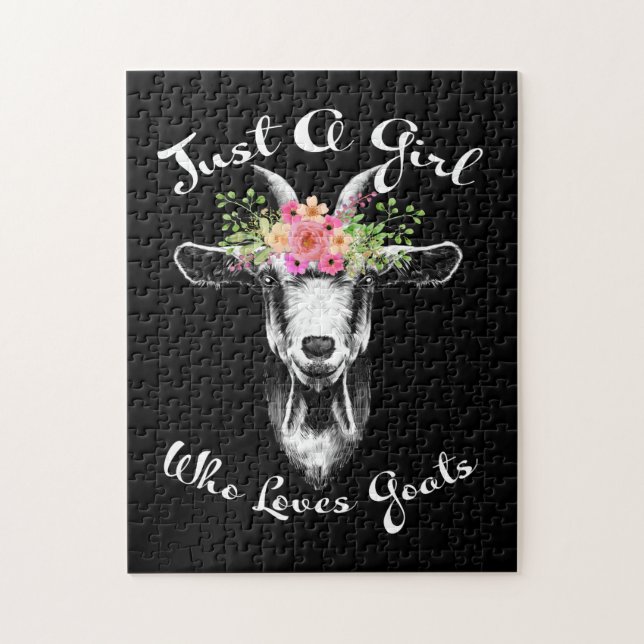 Just a Girl who loves Goats Farmer Women Goat Jigsaw Puzzle (Vertical)