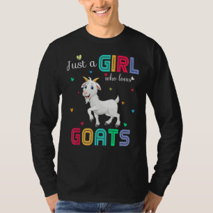 Just A Girl Who Loves Goats Graphic Cute Goats T-Shirt