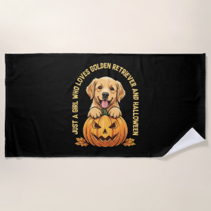 Just a Girl Who Loves Golden Retrievers Beach Towel