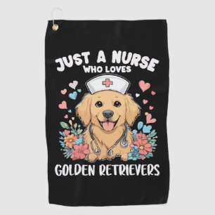 Just a Girl Who Loves Golden Retrievers Dogs Lover Golf Towel