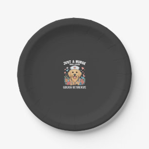 Just a Girl Who Loves Golden Retrievers Dogs Lover Paper Plate