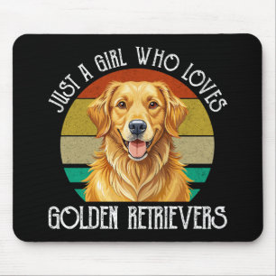 Just A Girl Who Loves Golden Retrievers Mouse Pad