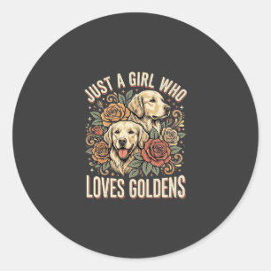 Just a Girl Who Loves Goldens Classic Round Sticker