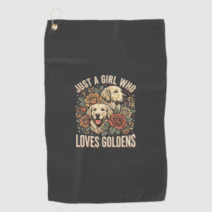 Just a Girl Who Loves Goldens Golf Towel