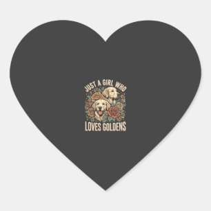 Just a Girl Who Loves Goldens Heart Sticker