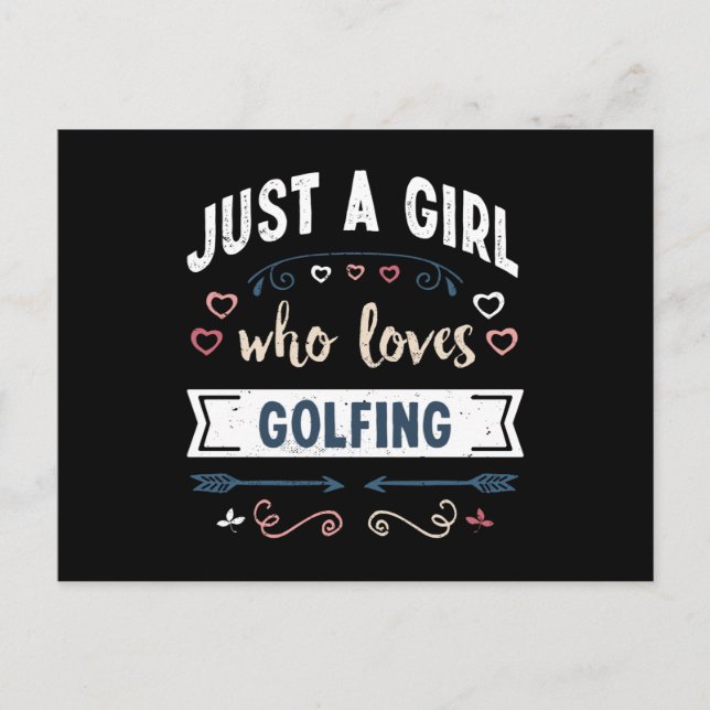Just a Girl who loves Golfing Funny Gifts Postcard (Front)