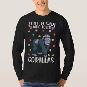 Just A Girl Who Loves Gorillas Cute Gorilla T-Shirt