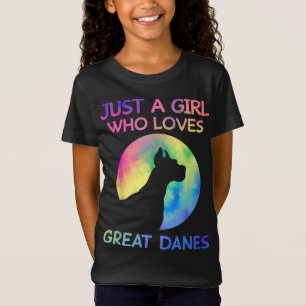 Just A Girl Who Loves Great Danes Funny Great Dane T-Shirt
