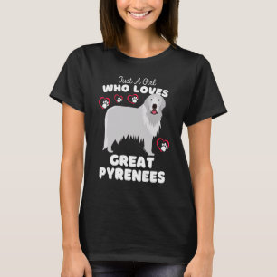 Just A Girl Who Loves Great Pyrenees Cute Dog Kid T-Shirt