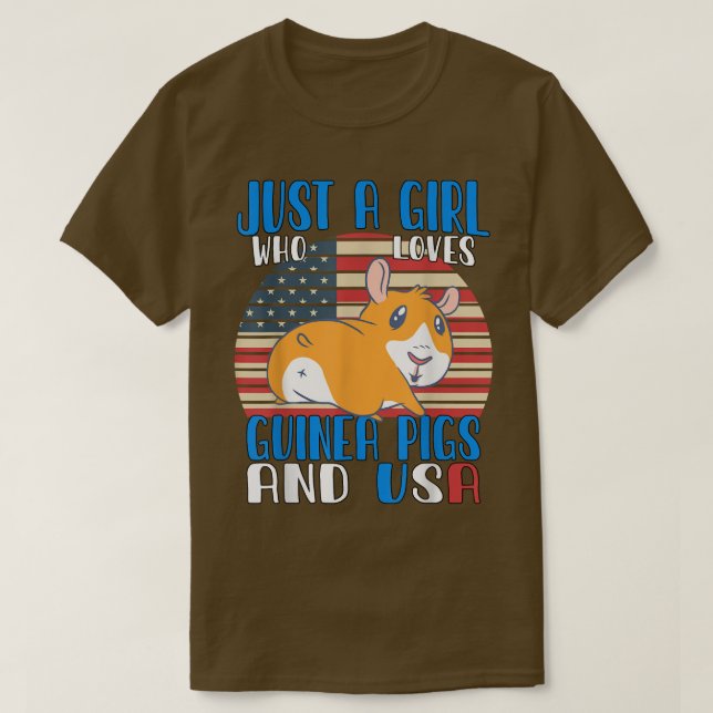 Just A Girl Who Loves Guinea Pigs And Usa3499  T-Shirt (Design Front)