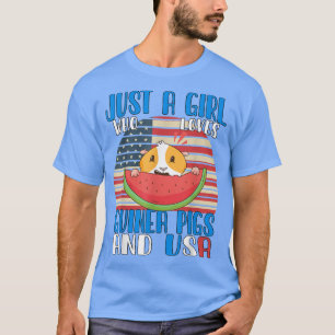Just A Girl Who Loves Guinea Pigs And Usa 3500  T-Shirt