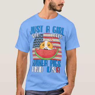 Just A Girl Who Loves Guinea Pigs And Usa 3500  T-Shirt