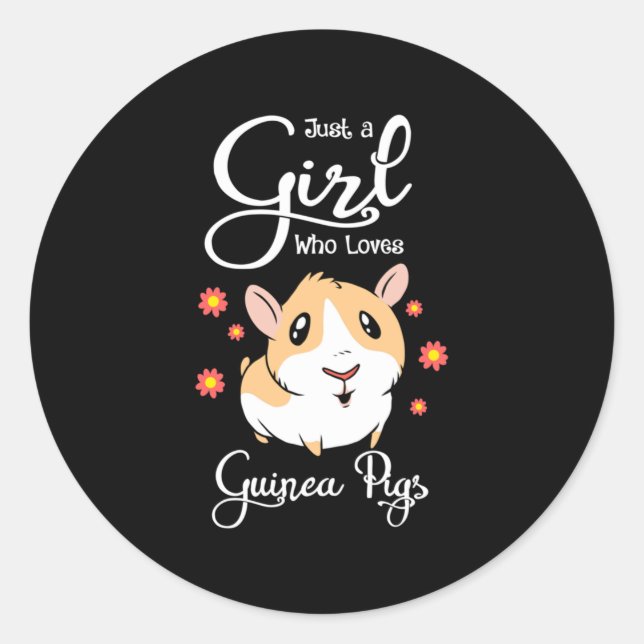 Just A Girl Who Loves Guinea Pigs Classic Round Sticker (Front)