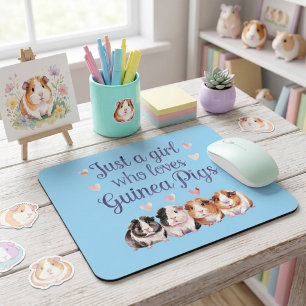 Just a Girl Who Loves Guinea Pigs   Guinea Pig Mouse Pad