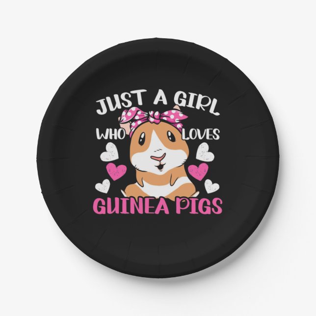 Just A Girl Who Loves Guinea Pigs Paper Plate (Front)