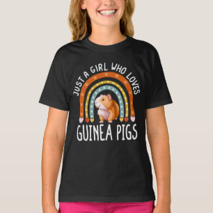 Just A Girl Who Loves Guinea Pigs Rainbow T-Shirt
