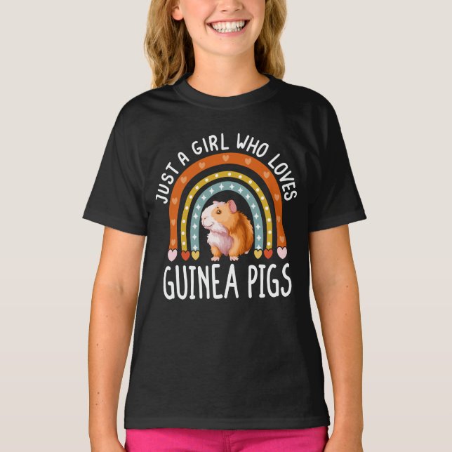 Just A Girl Who Loves Guinea Pigs Rainbow T-Shirt (Front)