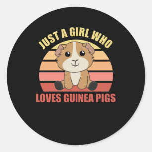 Just A Girl who Loves Guinea Pigs - Sweet Guinea Classic Round Sticker