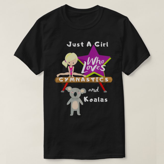 Just A Girl Who Loves Gymnastics And Koalas Gift T-Shirt (Design Front)