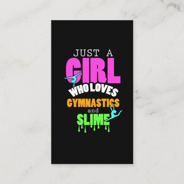 Just A Girl Who Loves Gymnastics And Slime Business Card (Front)