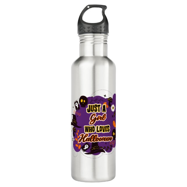 Just A Girl Who Loves Halloween 710 Ml Water Bottle (Front)