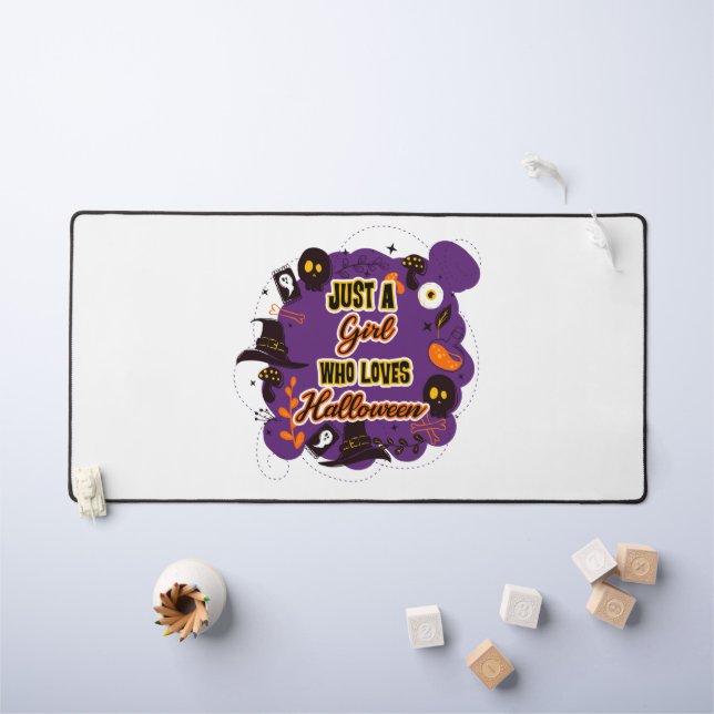 Just A Girl Who Loves Halloween Desk Mat (Kids Table)