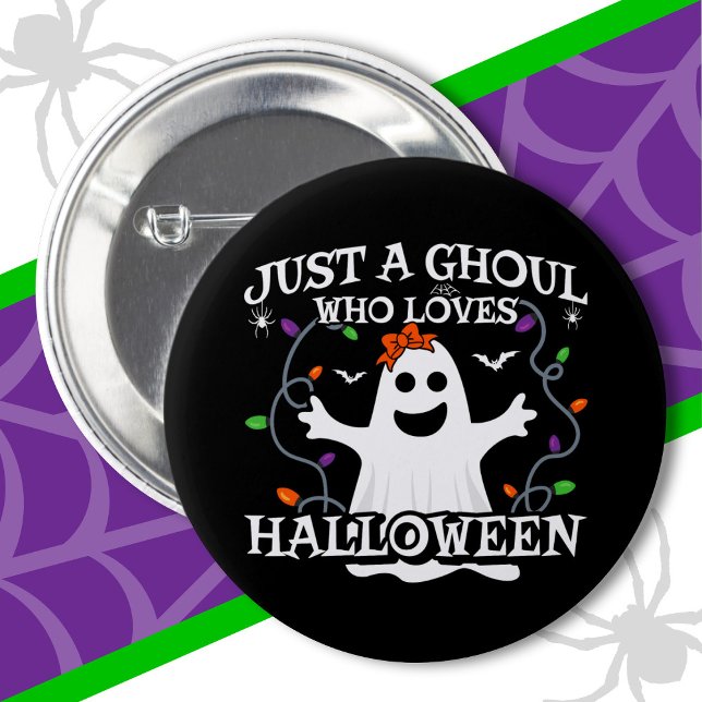 Just A Girl Who Loves Halloween Funny Halloween 6 Cm Round Badge (Creator Uploaded)