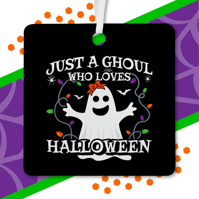 Just A Girl Who Loves Halloween Funny Halloween Metal Tree Decoration (Creator Uploaded)
