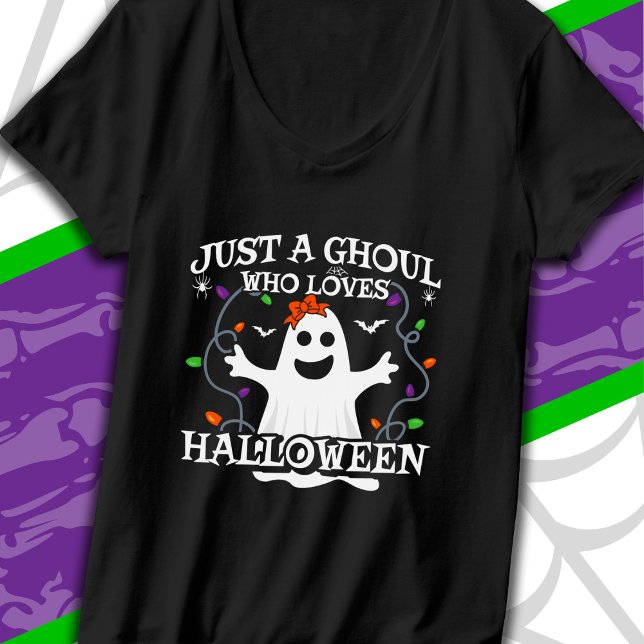 Just A Girl Who Loves Halloween Funny Halloween T-Shirt (Creator Uploaded)
