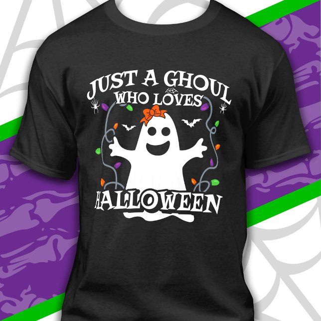 Just A Girl Who Loves Halloween Funny Halloween T-Shirt (Creator Uploaded)