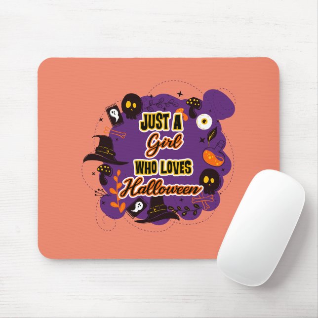 Just A Girl Who Loves Halloween Mouse Pad (With Mouse)