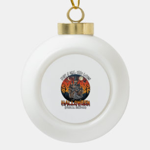 Just A Girl Who Loves Halloween Postal Service Wit Ceramic Ball Christmas Ornament